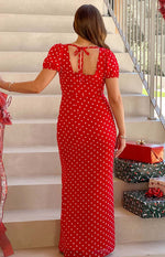 Lovella Red Polka Dot Maxi Dress