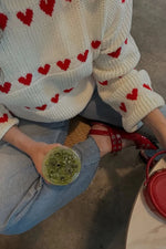 Lovey Red Heart Stripe Jumper
