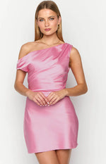 Lucas Pink Satin Mini Dress