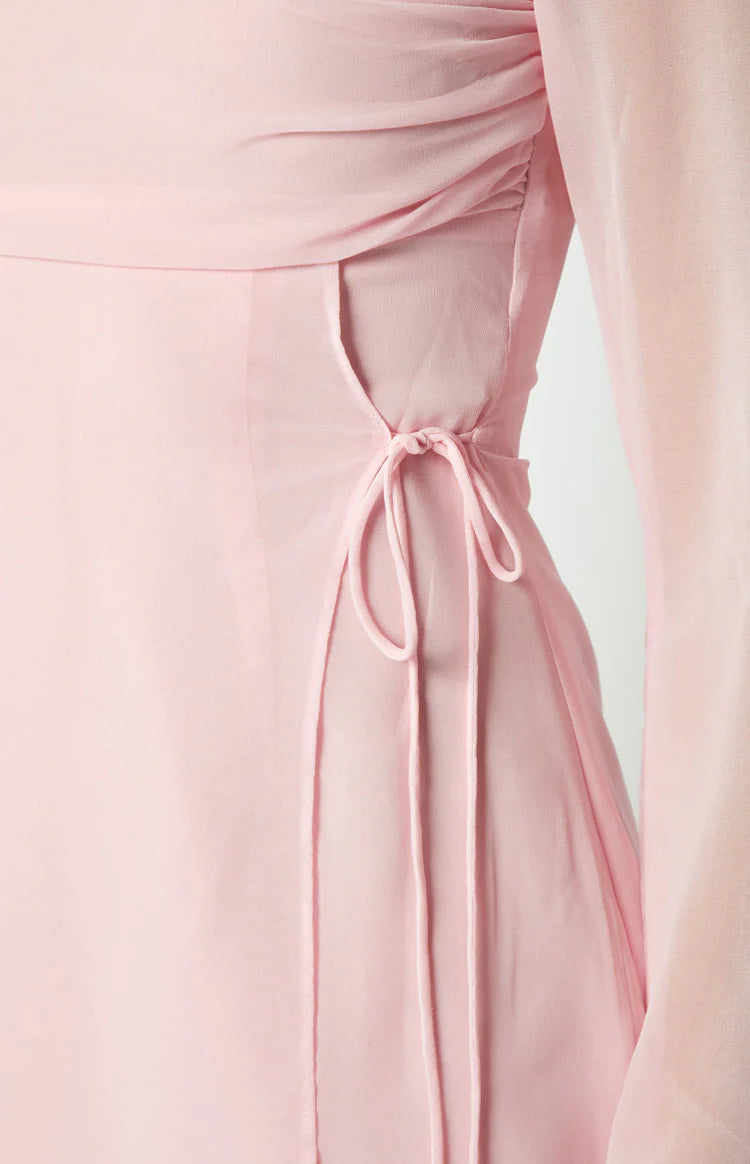 Lucy Baby Pink Long Sleeve Mini Dress - US 6 | Beginning Boutique exclusive Lucy Baby Pink Long Sleeve Mini Dress - US 6 | Beginning Boutique exclusive