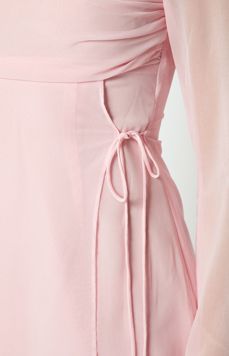 pink long sleeve summer dress 26 Long-Sleeved Summer Dresses