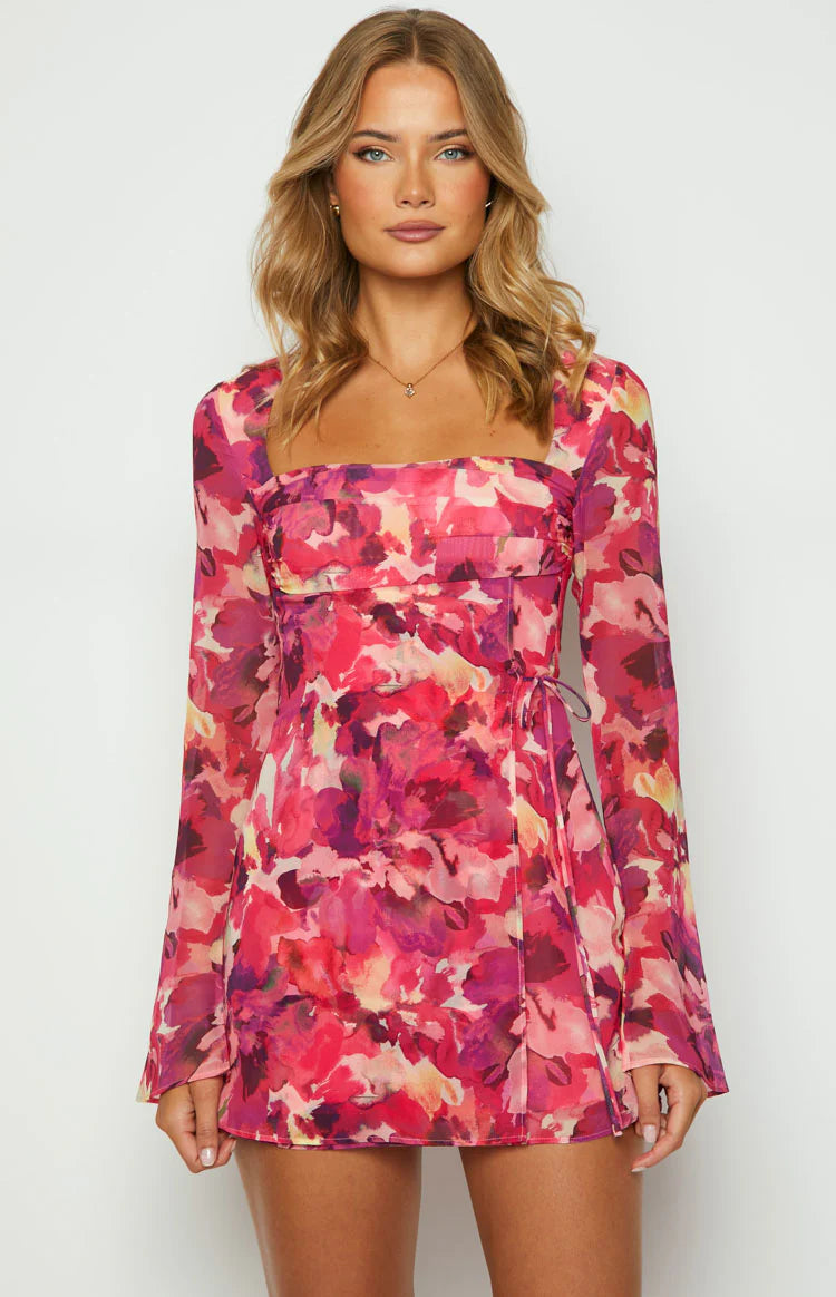 open lace back dress capri maxi dress // pink + red *zoco exclusive* – shop zoco main image 0