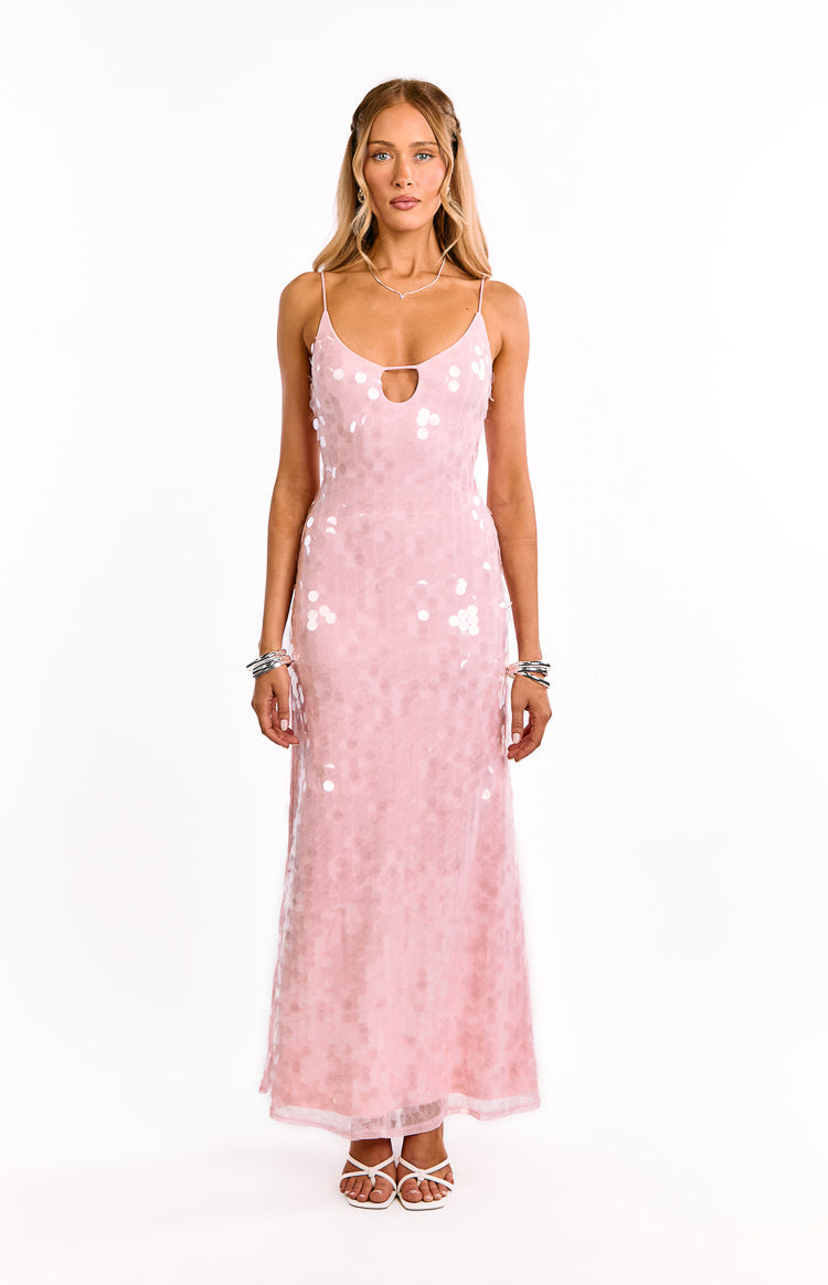 Lyanna Pink Sequin Maxi Dress - US 4
