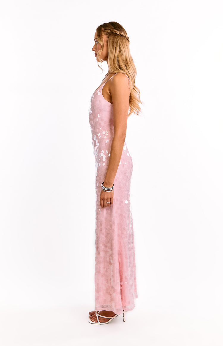 Lyanna Pink Sequin Maxi Dress Image