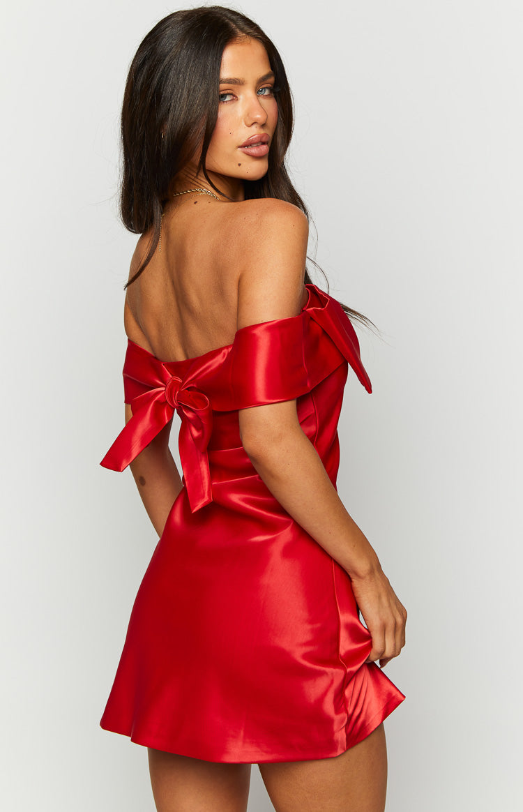 Lyla Red Off Shoulder Mini Dress Image