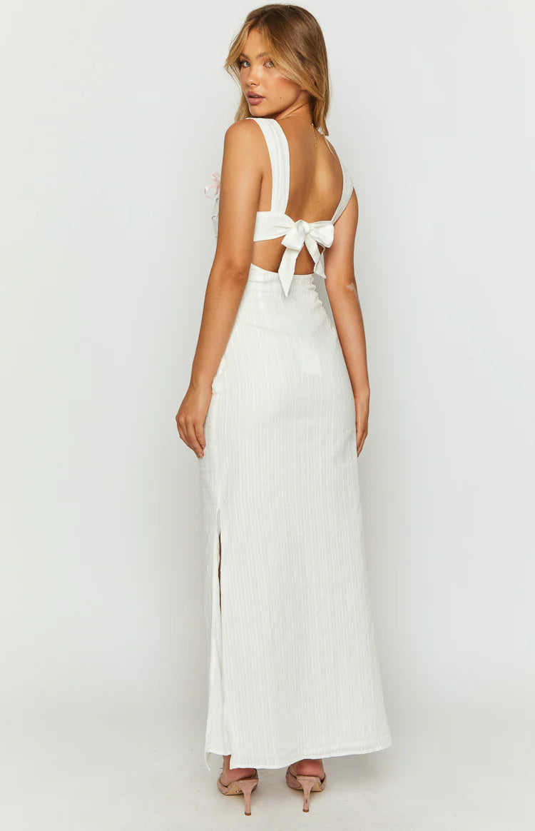 Magnus White Tie Back Maxi Dress - US 14 Magnus White Tie Back Maxi Dress - US 14