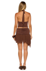 Mahlee Brown Ruched Mini Skirt Image