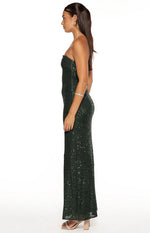 Maiah Emerald Green Sequin Maxi Dress