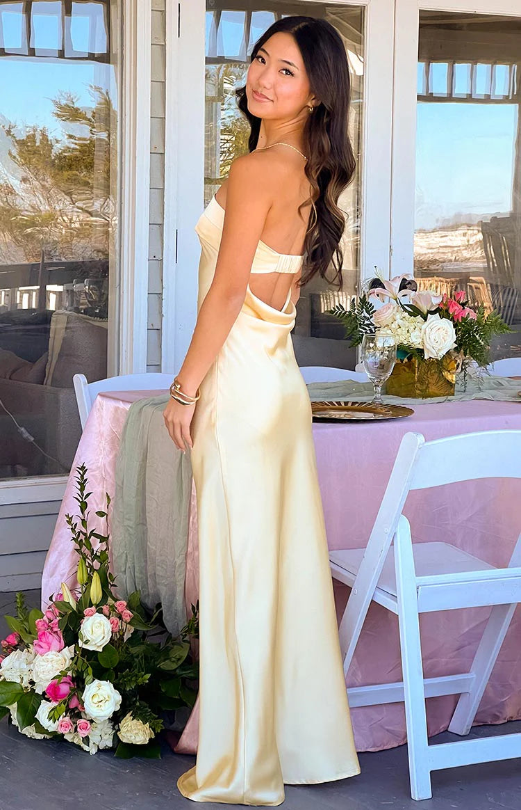 Maiah Yellow Maxi Dress