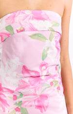 Maiah Pink And Green Floral Print Maxi Dress Image