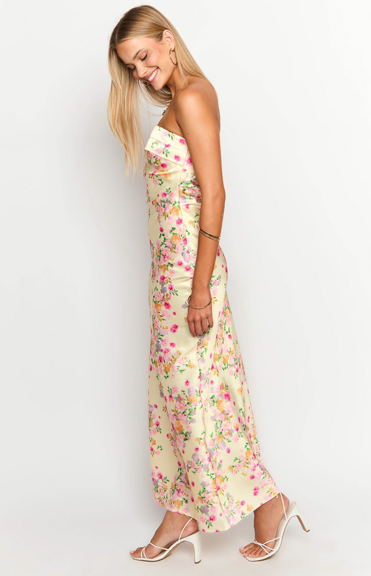 Maiah Yellow Bloom Prom Dress - US 2 | Beginning Boutique Exclusive Maiah Yellow Bloom Prom Dress - US 2 | Beginning Boutique Exclusive