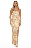 Maiah Yellow Bloom Prom Dress