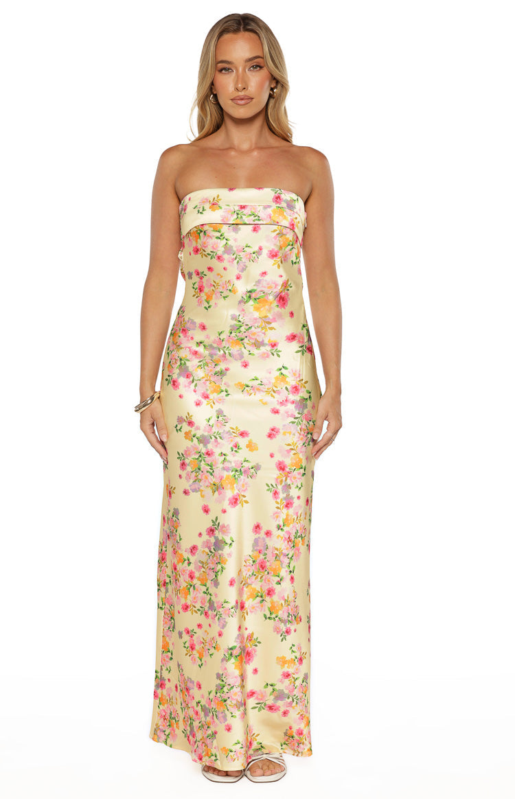 Maiah Yellow Bloom Prom Dress Image