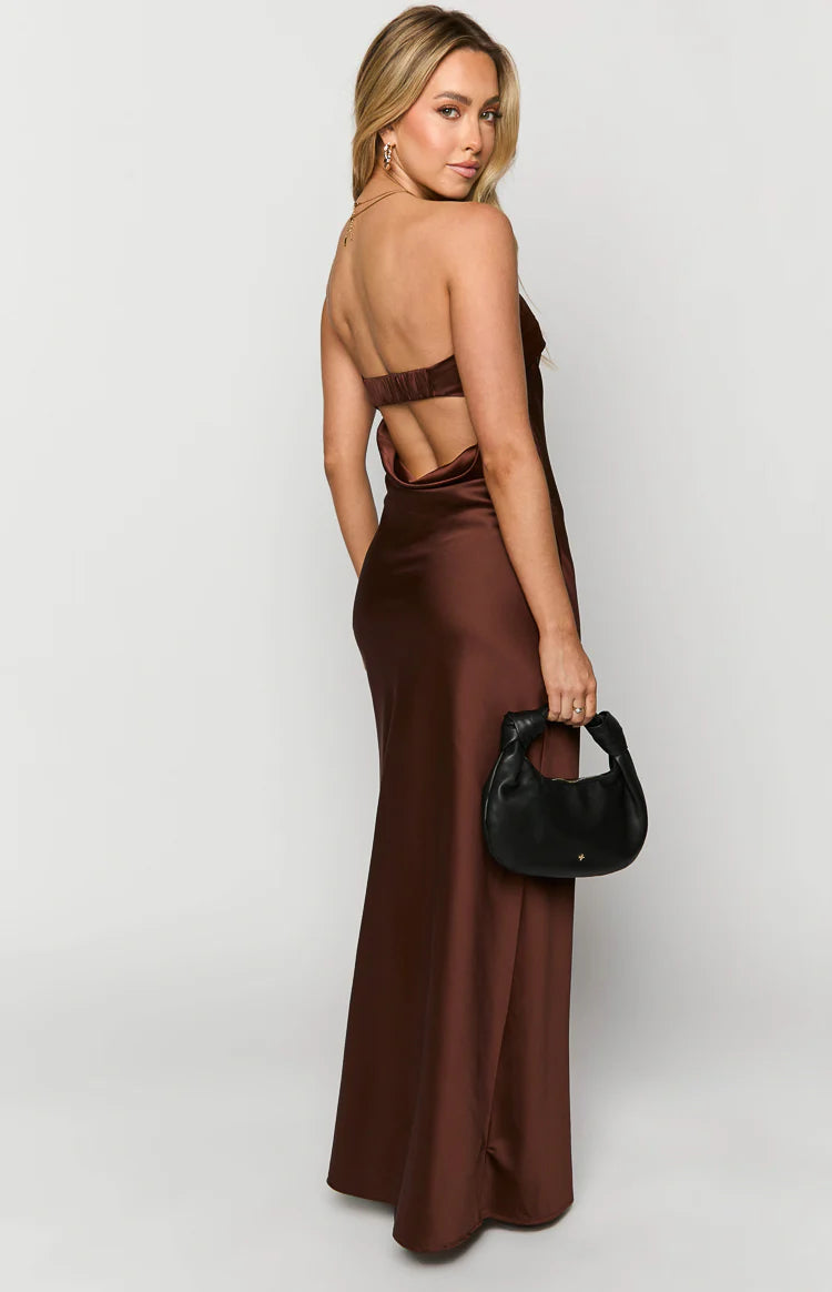 Maiah Brown Maxi Dress - 18 | Beginning Boutique Exclusive Maiah Brown Maxi Dress - 18 | Beginning Boutique Exclusive