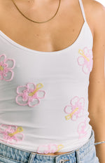 Mallorie White Beaded Top Image