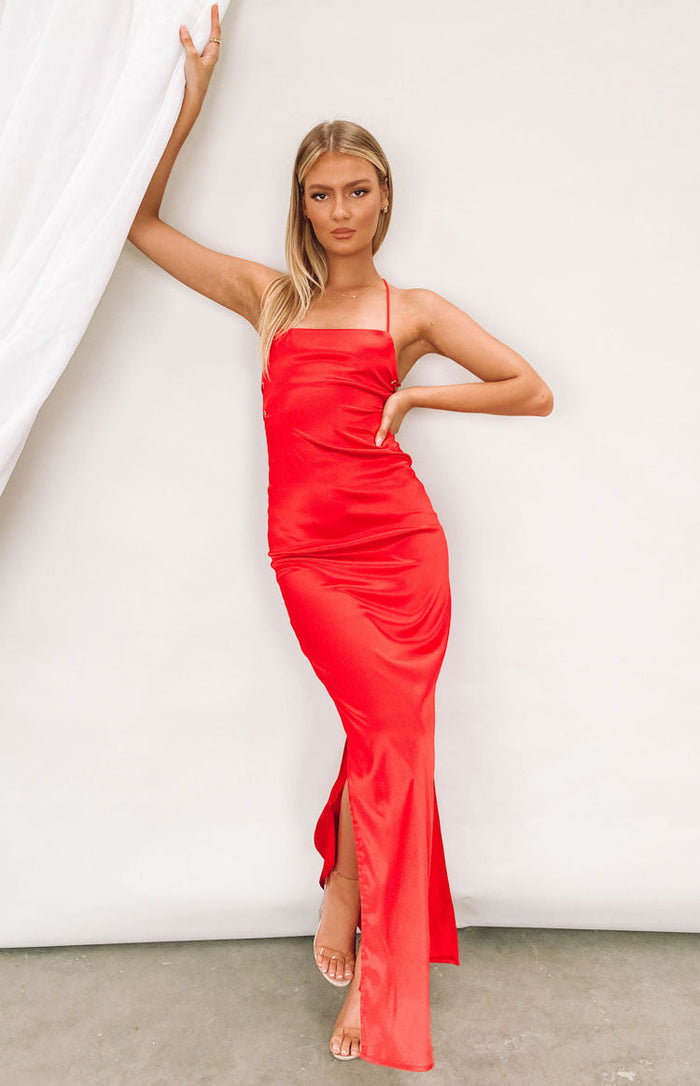 Manhattan Slip Formal Dress Cherry - XXS Manhattan Slip Formal Dress Cherry - XXS