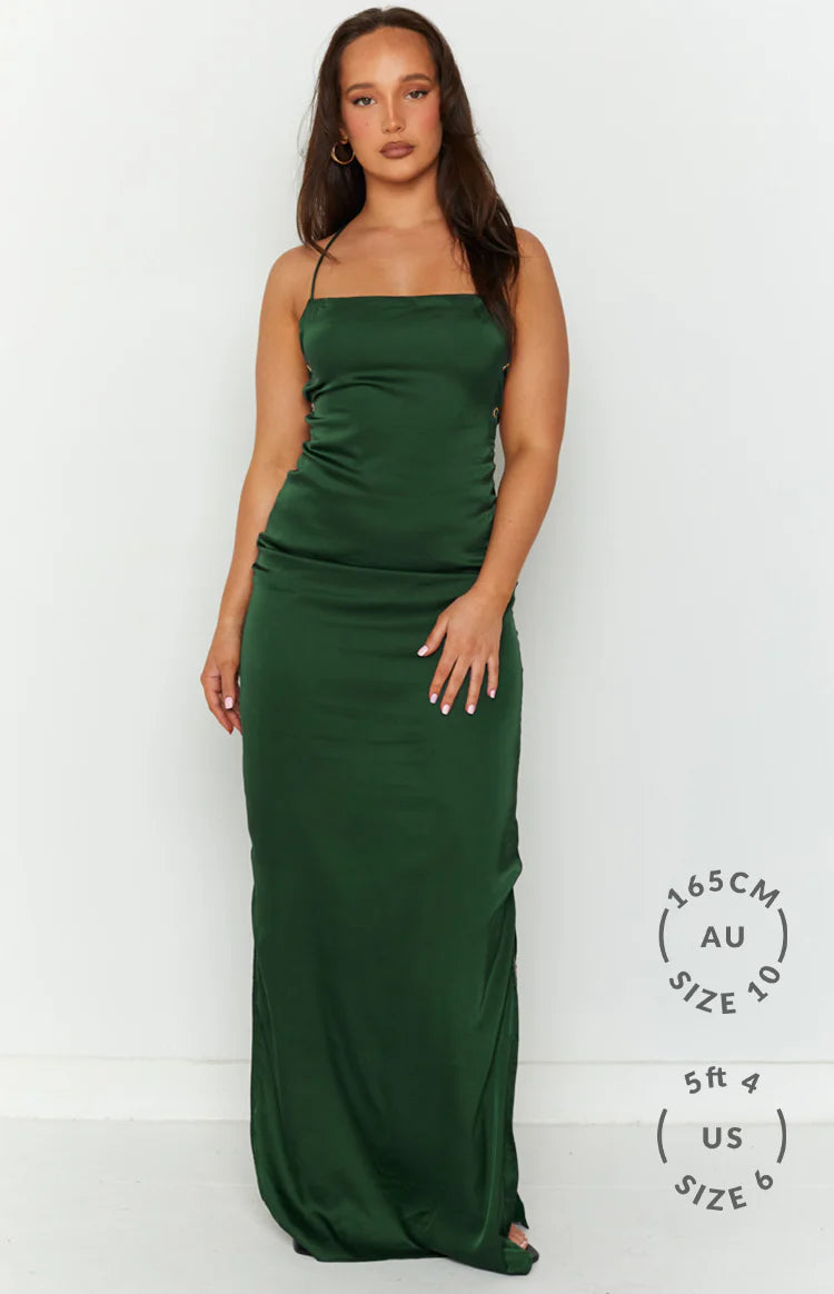 Manhattan Slip Formal Dress Emerald - S Manhattan Slip Formal Dress Emerald - S