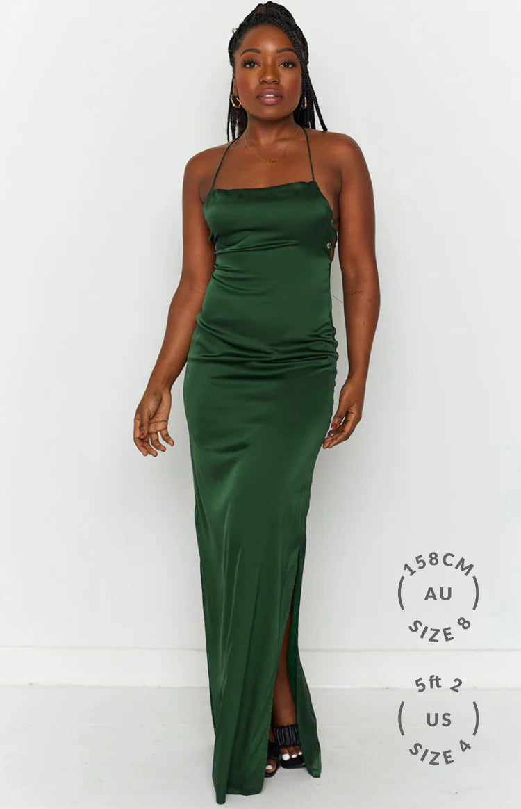 Manhattan Slip Formal Dress Emerald - S Manhattan Slip Formal Dress Emerald - S