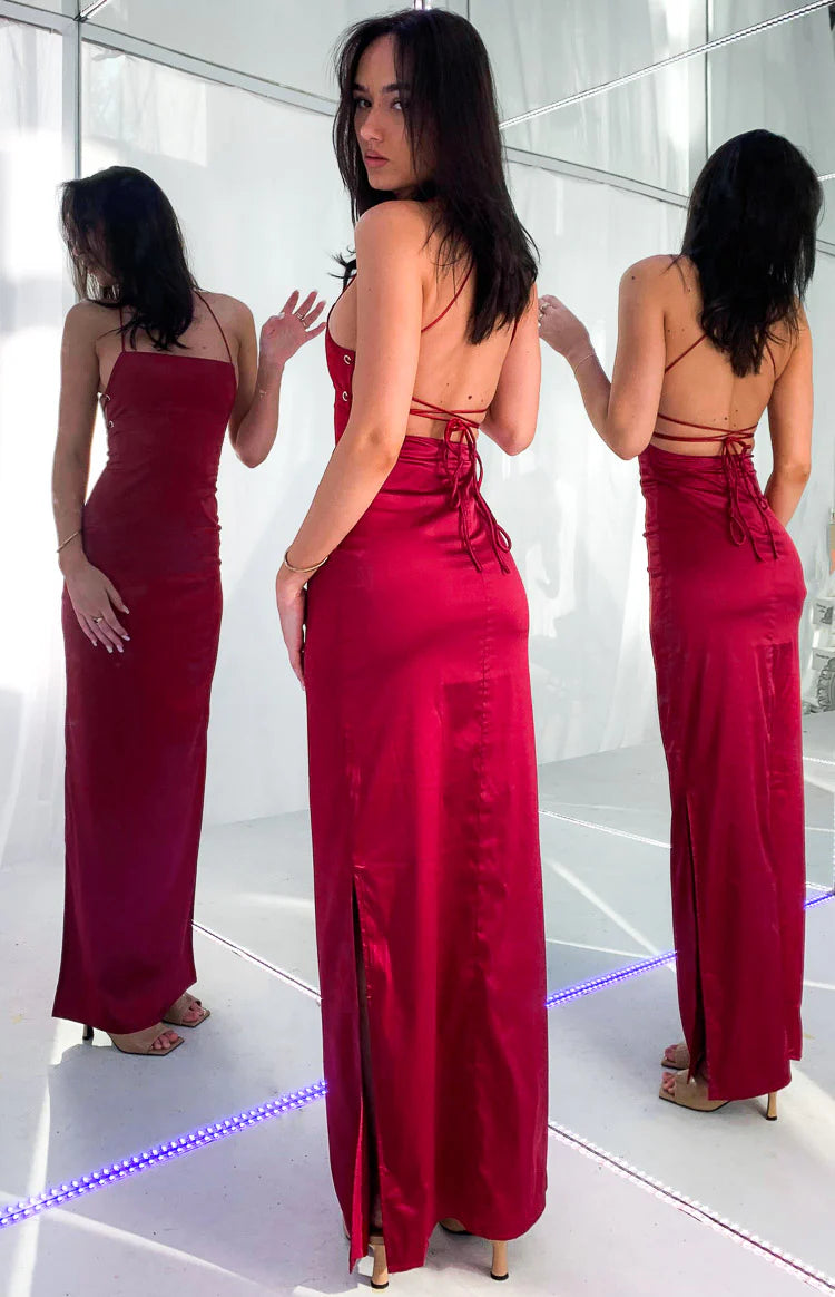Manhattan Slip Formal Dress Wine - XS Manhattan Slip Formal Dress Wine - XS