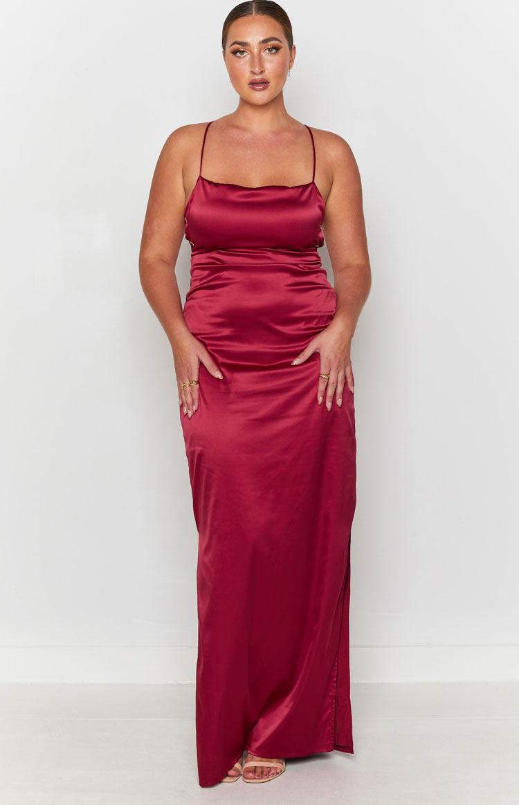 Manhattan Slip Formal Dress Wine - XS Manhattan Slip Formal Dress Wine - XS