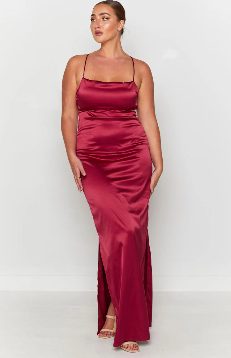 Manhattan Slip Formal Dress Wine - XS Manhattan Slip Formal Dress Wine - XS