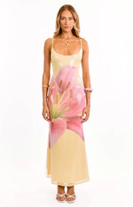 Marchelle Yellow Floral Sequin Maxi Dress