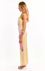 Marchelle Yellow Floral Sequin Maxi Dress