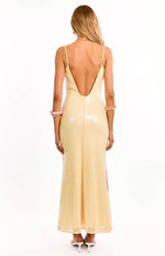 Marchelle Yellow Floral Sequin Maxi Dress