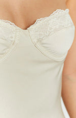 Mariana Cream Lace Bust Midi Dress