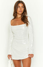 Marienne White Sequin Mini Dress Image