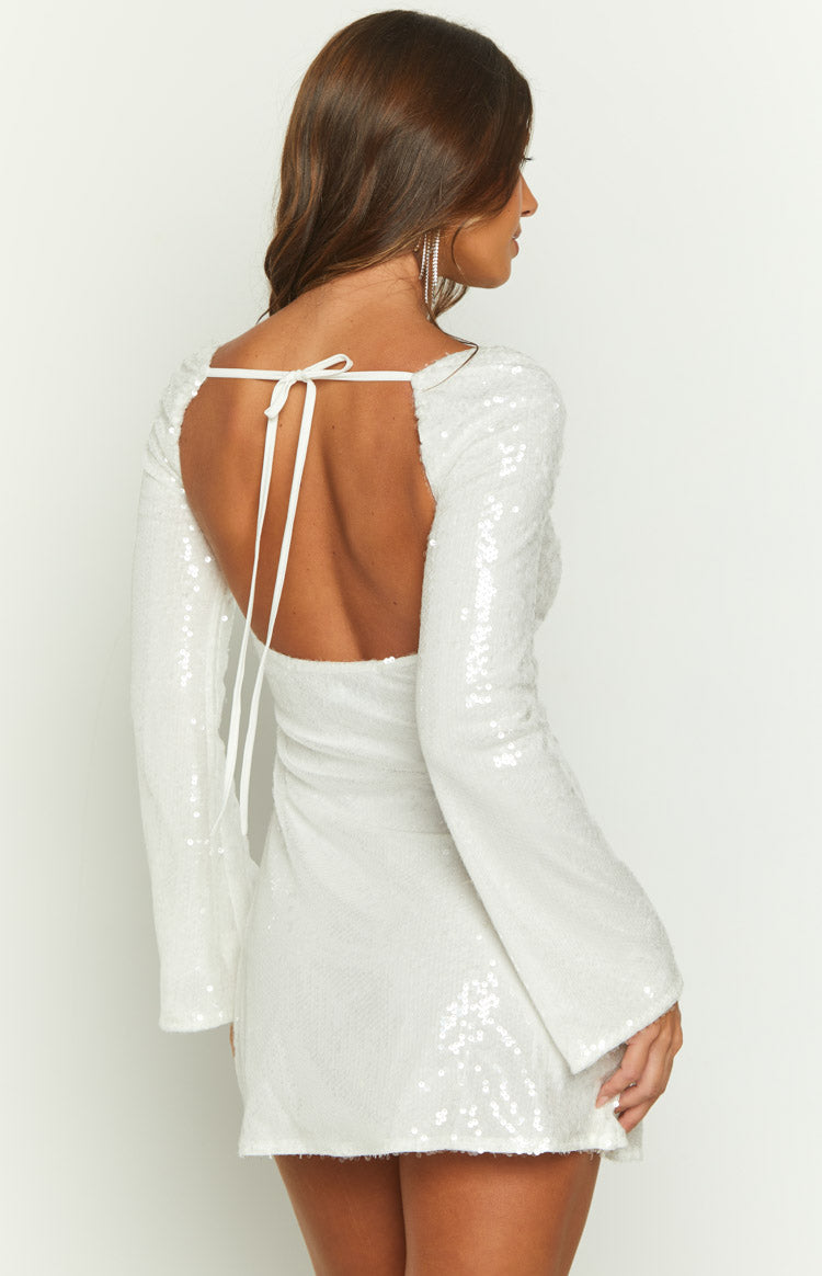 Marienne White Sequin Mini Dress Image