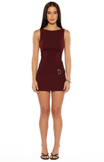 Marla Burgundy Micro Mini Dress Image