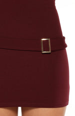 Marla Burgundy Micro Mini Dress Image