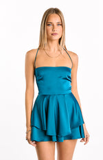Marleen Teal Tie Back Party Playsuit Image