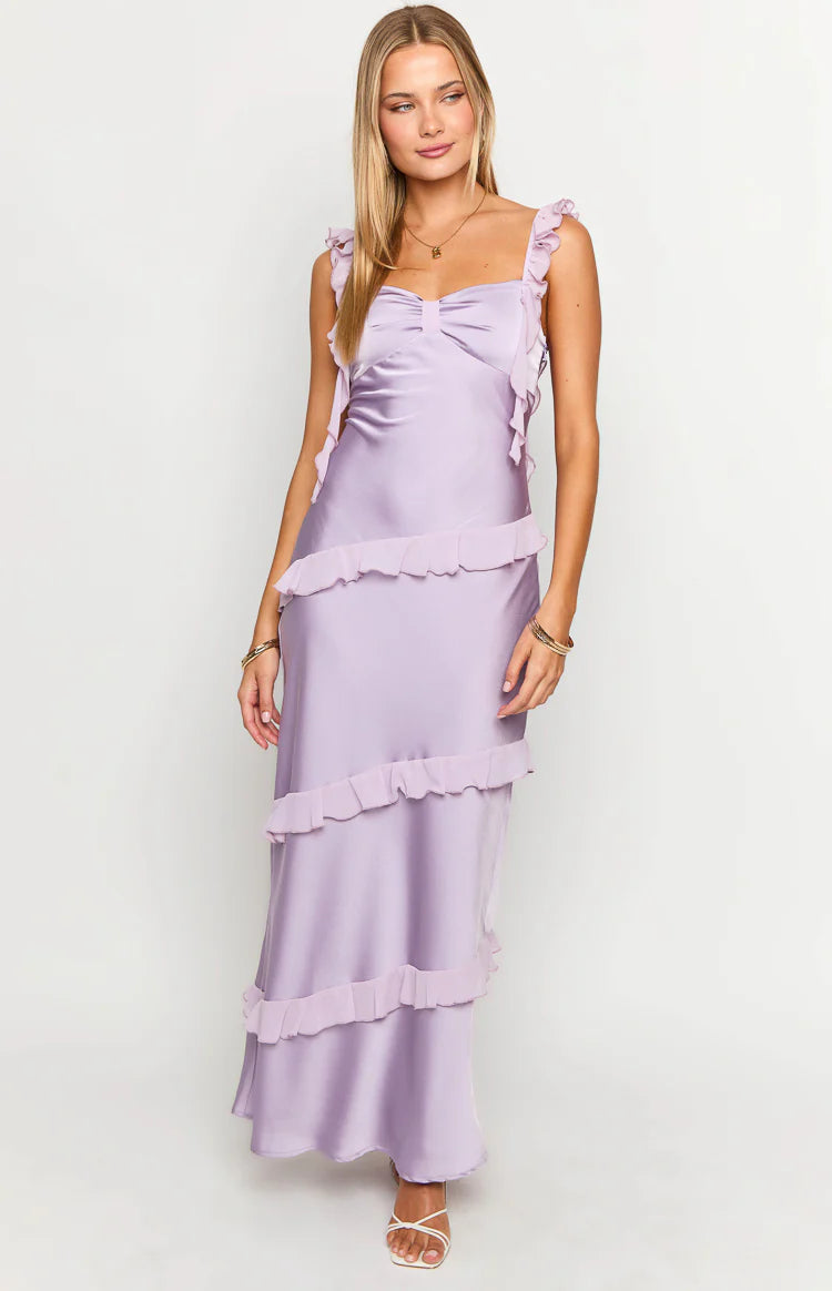 Marmalade Purple Ruffle Maxi Dress Beginning Boutique US — free download