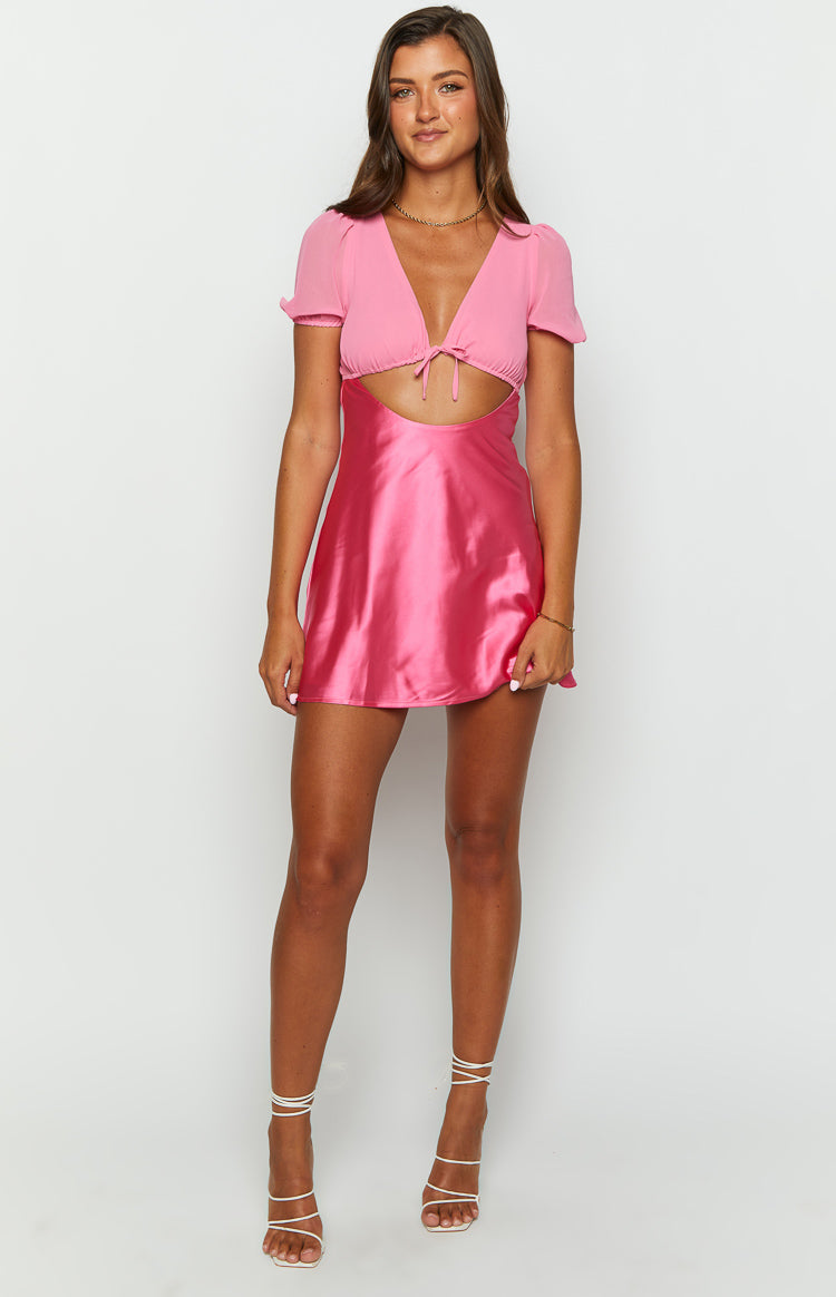 Maxine Pink Cap Sleeve Mini Dress Image
