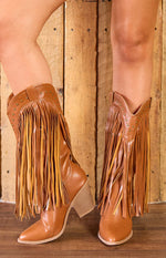 Meadow Tan Fringe Cowboy Boots Image