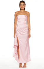 Merlo Light Pink Strapless Formal Maxi Dress Image