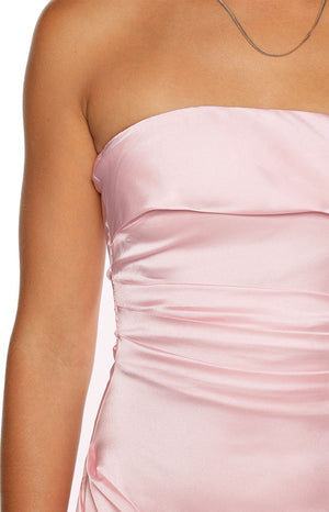 Merlo Light Pink Strapless Formal Maxi Dress