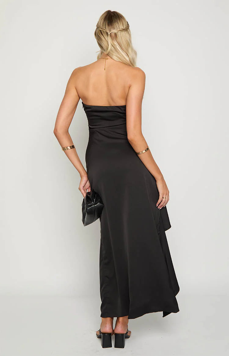 Merlo Black Strapless Formal Maxi Dress | Beginning Boutique US Merlo Black Strapless Formal Maxi Dress | Beginning Boutique US