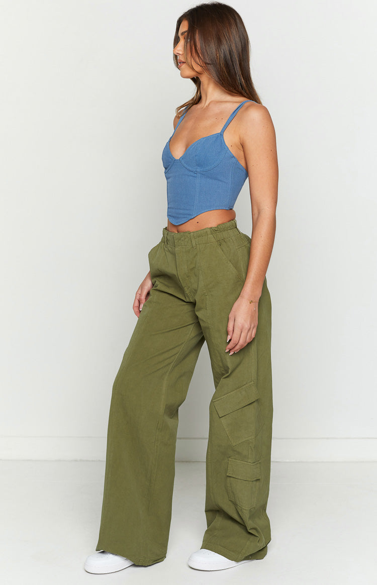 Millie Khaki Low Rise Cargo Trousers – Beginning Boutique US
