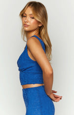 Mimosa Blue Lace Crop Top Image