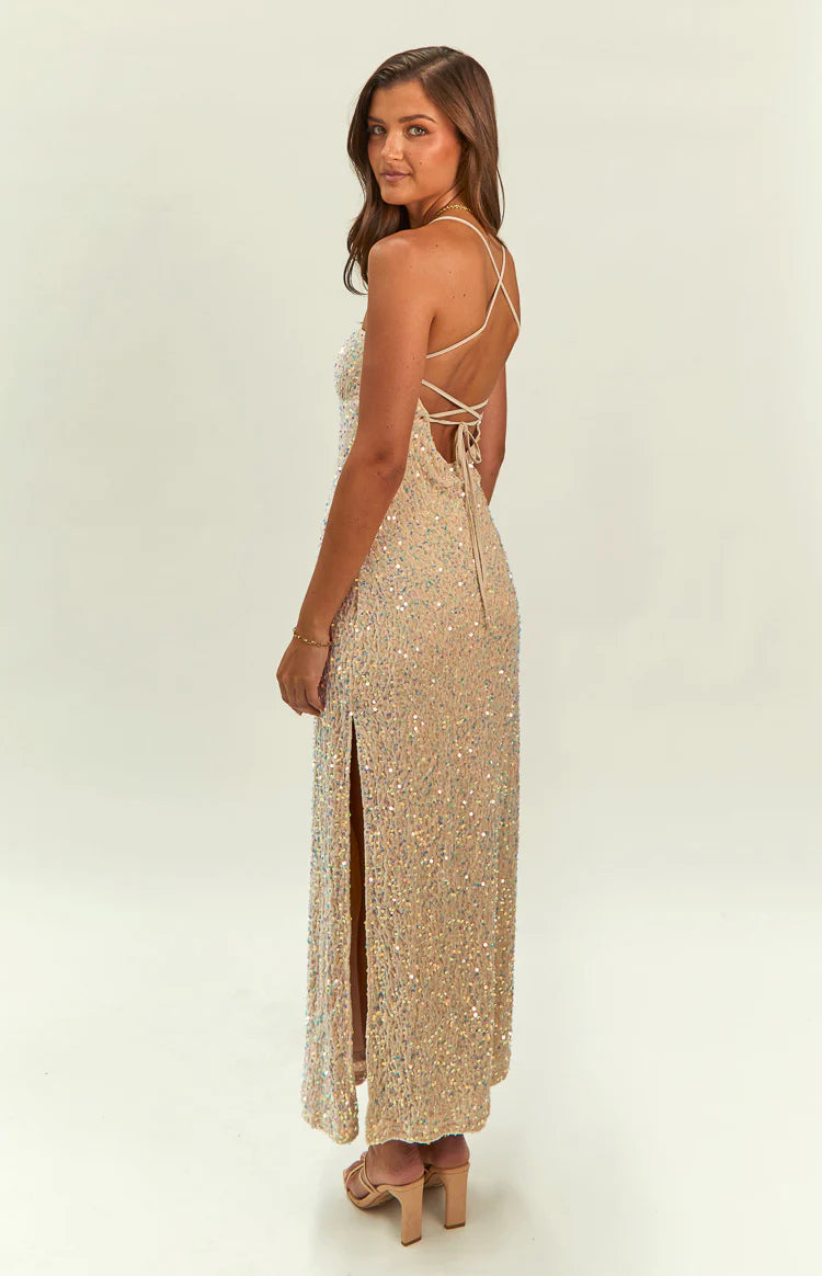 Miranda Gold Velvet Formal Maxi Dress - US 14 | Beginning Boutique Exclusive Miranda Gold Velvet Formal Maxi Dress - US 14 | Beginning Boutique Exclusive