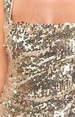 Mirror Gold Sequin Maxi Dress