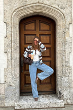 Misha Brown and Blue Stripe Button Down Cardigan