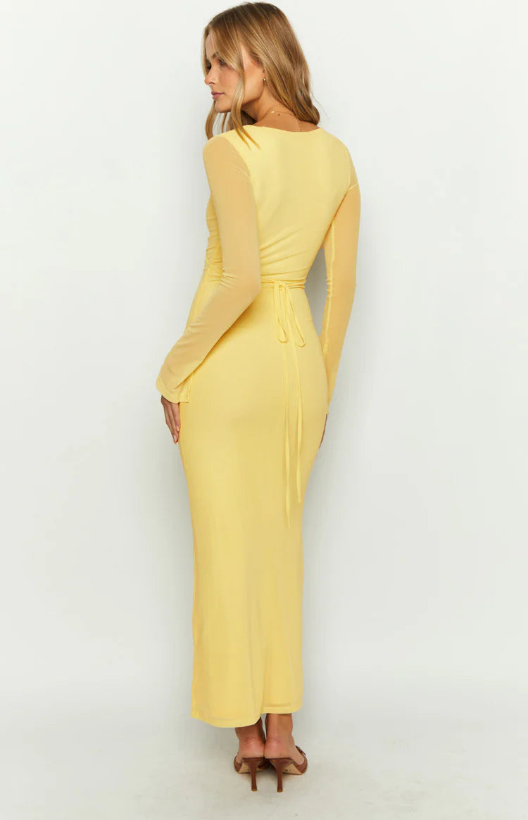 Monni Yellow Maxi Dress - US 14