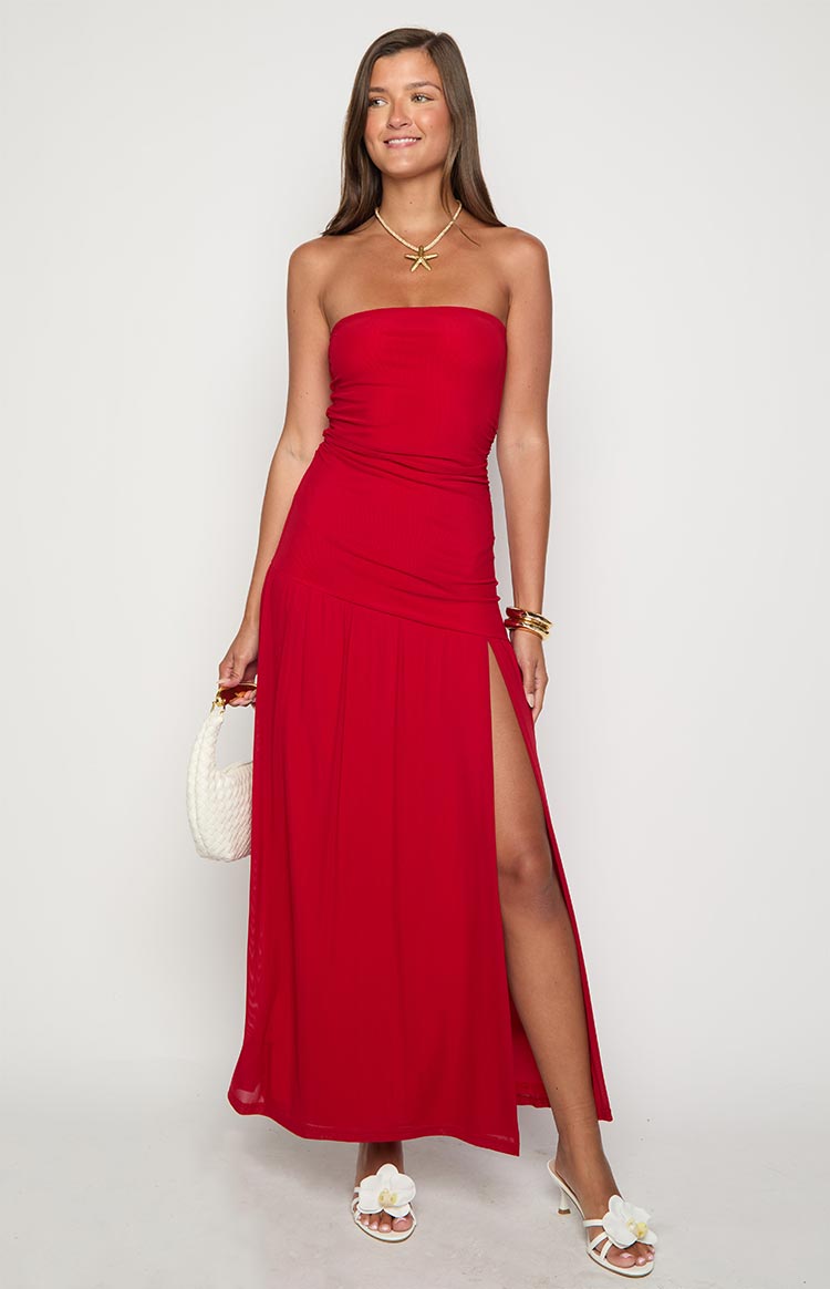 Morrigan Red Strapless Maxi Dress - US 4 Morrigan Red Strapless Maxi Dress - US 4