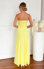 Myka Yellow Strapless Maxi Dress