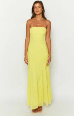 Myka Yellow Strapless Maxi Dress