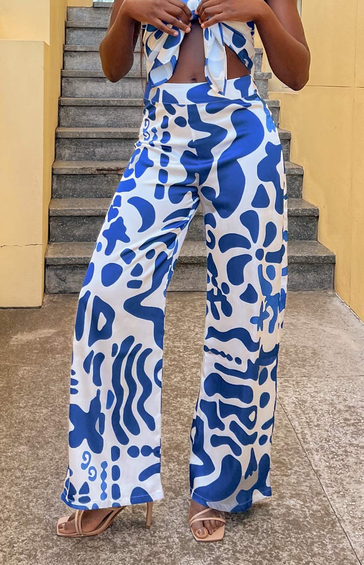 Mykonos Blue Print Pants